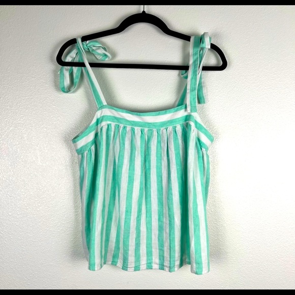 Stoney Clover Lane shirt. NWT. Green & white stripe with adjustable straps. - Picture 3 of 3